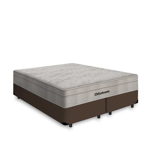 Cama Box com Colchão de Molas Ensacadas Ortobom Airtech Springpocket Queen 158cm