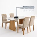 Ver mais imagens de Conjunto Sala de Jantar 4 Lugares Retangular Tampo Vidro MDF 120x80cm Mesa Lyra e Cadeiras Carol