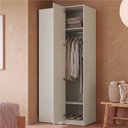 Ver imagem 2 de Guarda Roupa Planejado Canto Linear Porta Ripada Samambaia CabeCasa MadeiraOriginals Offwhite