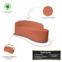 Ver imagem 3 de Sofá Decorativo Divã Forma Orgânica Curvo Bouclé para Salas e Consultorio Aurea