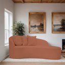 Ver imagem 1 de Sofá Decorativo Divã Forma Orgânica Curvo Bouclé para Salas e Consultorio Aurea