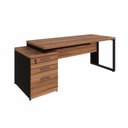 Ver imagem 5 de Mesa Diretor Escritório 1,50m a 1,72m 3 Gavetas Pé Metal F5
