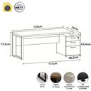 Ver imagem 3 de Mesa Diretor Escritório 1,50m a 1,72m 3 Gavetas Pé Metal F5