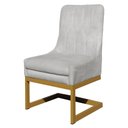 Ver imagem 1 de Cadeira Valentina Sala de Jantar Veludo Branco Base Dourada - Belliv Decor