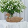 Escultura Pato Decorativo em Resina Marrom - 12x24,5cm - 2