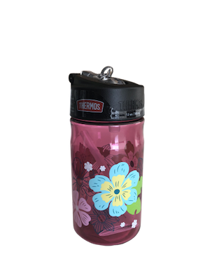 Garrafa Plástica Thermos Floral 355ml