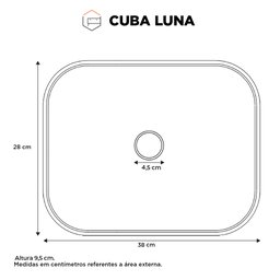 Cuba de Apoio para Banheiro em Mármore Sintético Luna Preto - Cozimax - 5