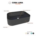 Ver imagem 2 de Cuba de Apoio para Banheiro em Mármore Sintético Luna Preto - Cozimax