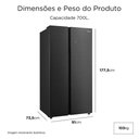 Ver imagem 3 de Geladeira Midea Side By Side Frost Free Inverter 700L Spacemaste Smarthome MDRS923MMDDX3 Black Inox