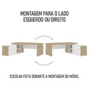 Ver imagem 7 de Conjunto Escritório Home Office 4 Peças Mesa Diretor Corp A06 Carvalho-branco - Mpozenato