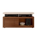 Ver imagem 1 de Rack para TV Verano até 55 Polegadas c/ 1 Porta de Correr e 3 Nichos Off White/Marroquim - DJ Móveis