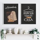 Ver imagem 2 de Kit 2 Quadros Lavandería Chalkboard 24x18cm:moldura Preta