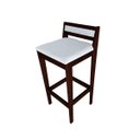 Ver imagem 6 de Banqueta Baixa 70cm para Bancada Assento Estofado em Linho Cecilia:imbuia com Linho Prata