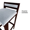 Ver imagem 7 de Banqueta Baixa 70cm para Bancada Assento Estofado em Linho Cecilia:imbuia com Linho Prata