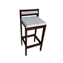 Ver imagem 2 de Banqueta Baixa 70cm para Bancada Assento Estofado em Linho Cecilia:imbuia com Linho Prata