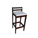 Ver imagem 5 de Banqueta Baixa 70cm para Bancada Assento Estofado em Linho Cecilia:imbuia com Linho Prata