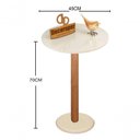 Ver imagem 3 de Mesa de Canto Monopé Redondo MDF Madeira Maciça 45cm Off White
