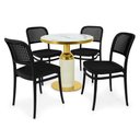 Ver imagem 1 de Conjunto Mesa de Jantar Redonda Imperial 70cm Branca com 4 Cadeiras Roma - All Black