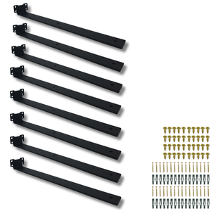 8 Suportes Mão Francesa 40cm Design Moderno de Parede para Prateleira Aço Reforçado Preto