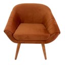 Ver imagem 4 de Kit Duas Poltronas Giovana em Sued Premium: Terracota Pés Madeira Claro