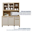 Ver mais imagens de Armário para Cozinha 5 Portas 1 Gaveta Rubi Bege/Cinamomo/Off White