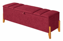 Ver imagem 1 de Recamier Calçadeira Baú para Quarto Pés em Madeira Luxo Decorativo Estofado Queen 160 Cm Bordo Eli M