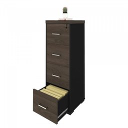 Conjunto Escritório 3 Peças 1 Mesa em L Tamburato 160cm 1 Gaveteiro Baixo 1 Gaveteiro Arquivo Alto  - 15