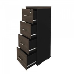 Conjunto Escritório 3 Peças 1 Mesa em L Tamburato 160cm 1 Gaveteiro Baixo 1 Gaveteiro Arquivo Alto  - 11