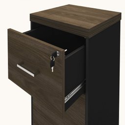 Conjunto Escritório 3 Peças 1 Mesa em L Tamburato 160cm 1 Gaveteiro Baixo 1 Gaveteiro Arquivo Alto  - 12
