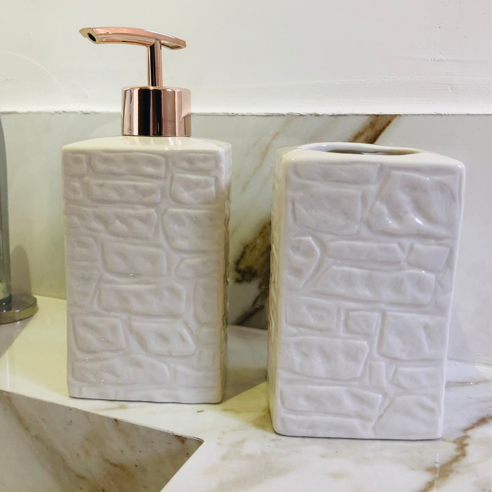 Kit Banheiro Ceramica Conjunto de Banheiro Lavabo Luxo 2peça:branco - 10