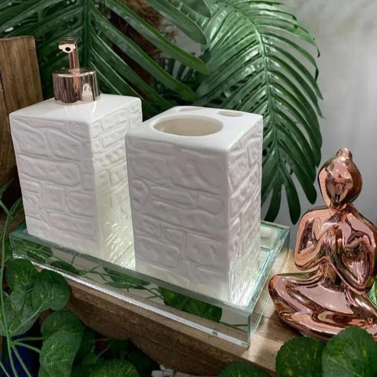 Kit Banheiro Ceramica Conjunto de Banheiro Lavabo Luxo 2peça:branco - 2