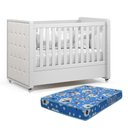 Ver imagem 1 de Berço Americano Tutto New Branco Soft com Capitonê e Colchão Physical - Matic Móveis