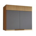 Ver imagem 2 de Armário Aéreo 2 Porta 80cm 100% MDF Realeza Premium Cinza/Carvalho/Titanio