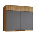 Ver imagem 3 de Armário Aéreo 2 Porta 80cm 100% MDF Realeza Premium Cinza/Carvalho/Titanio