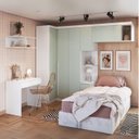 Ver imagem 1 de Guarda-Roupa Modulado 6 Peças Infinity Branco/Line/Pistache