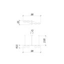 Ver imagem 5 de Pendente Retangular 98x23x16,5cm 100w 4XG9 HL017LW Bambu Bella Iluminação