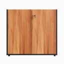 Ver imagem 7 de Armário Baixo 80cm com 2 Portas e Tampo Embutido para Escritório Corporate Marrom/Nogal/Preto