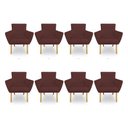 Ver imagem 1 de Kit 8 Poltronas Decorativa Leticia Suede Pés Palito Castanho - Pallazio