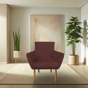 Ver imagem 2 de Kit 8 Poltronas Decorativa Leticia Suede Pés Palito Castanho - Pallazio