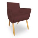 Ver imagem 4 de Kit 8 Poltronas Decorativa Leticia Suede Pés Palito Castanho - Pallazio