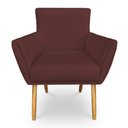 Ver imagem 3 de Kit 8 Poltronas Decorativa Leticia Suede Pés Palito Castanho - Pallazio