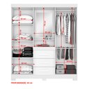 Ver imagem 5 de Guarda-roupa Capelinha 4 Portas 3 Gavetas Espelho Freijó com Off White NT 5015