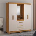Ver imagem 2 de Guarda-roupa Capelinha 4 Portas 3 Gavetas Espelho Freijó com Off White NT 5015