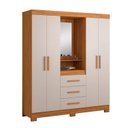 Ver imagem 1 de Guarda-roupa Capelinha 4 Portas 3 Gavetas Espelho Freijó com Off White NT 5015