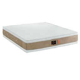 Colchão King Ouroflex com Molas Ensacadas 2,03x1,93x0,30 Branco e Bege - 1 Colchão King Ouroflex com Molas Ensacadas 2,03x1,93x0,30 Branco e Bege - 1