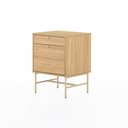 Ver imagem 3 de Mesa de Cabeceira Maya 3 Gavetas 43 Cm X 40 Cm Tauari