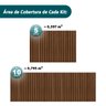 Kit 10 Módulos Ripados Decorativo em Mdf Autoadesivo 53x15 - Freijó - Lh Móveis - 7