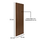 Ver imagem 3 de Kit 10 Módulos Ripados Decorativo em Mdf Autoadesivo 53x15 - Freijó - Lh Móveis