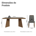 Ver imagem 4 de Conjunto Sala de Jantar Tampo de Vidro 6 Cadeiras Rustic/Silver Pienza Madesa
