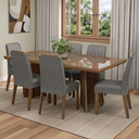 Ver imagem 1 de Conjunto Sala de Jantar Tampo de Vidro 6 Cadeiras Rustic/Silver Pienza Madesa